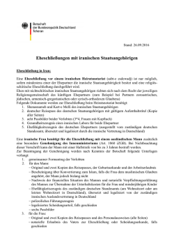 Eheschließungen mit iranischen Staatsangehörigen