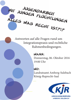 Jugendarbeit mit jungen Fl&uuml;chtlingen alles was Recht ist?!?