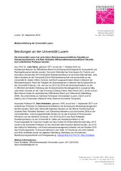 Berufungen an der Universität Luzern