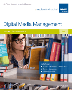 Digital Media Management - Fachhochschule St. P&ouml;lten
