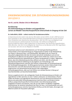 Die Zeitverwendung von Kindern und Jugendlichen