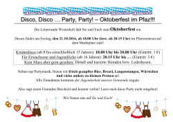 Disco, Disco … Party, Party! – Oktoberfest im Pfaz!!!