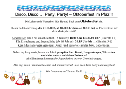 Disco, Disco &hellip; Party, Party! &ndash; Oktoberfest im Pfaz!!!