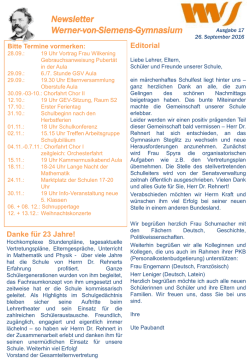Newsletter Nr. 17