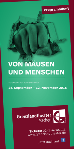 Programmheft - Grenzlandtheater Aachen