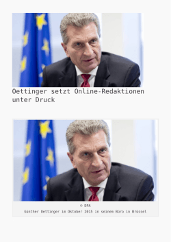 Oettinger setzt Online-Redaktionen unter Druck - K