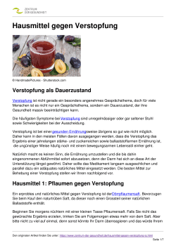 Hausmittel gegen Verstopfung