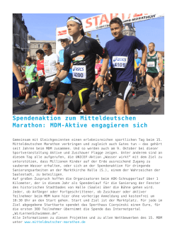 Spendenaktion zum Mitteldeutschen Marathon: MDM
