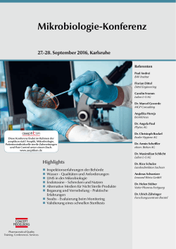 Mikrobiologie-Konferenz 27.-28. September 2016, Karlsruhe
