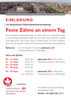 Feste Z&auml;hne an einem Tag