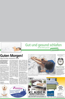 Gut und gesund schlafen Guten Morgen!