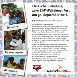 Herzliche Einladung zum EJW-Weltdienst