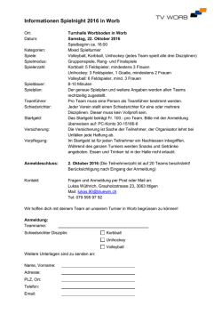 Informationen Spielnight 2016 in Worb