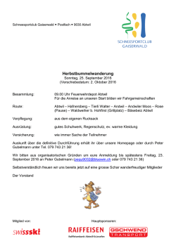 Herbstwanderung am 25. September 2016