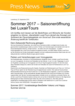 Sommer 2017 – Saisoneröffnung bei LuxairTours
