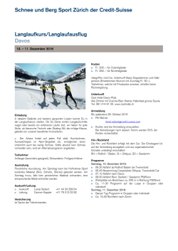 Langlaufkurs Davos 10. - Schnee und Berg Sport Zürich der