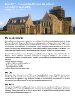 Iona 2017 - Reise zu den Wurzeln der keltisch