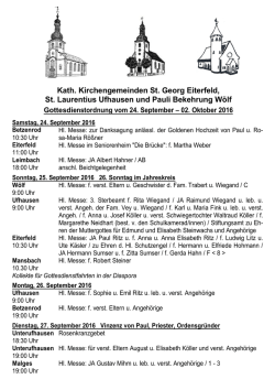 Gottesdienstordnung - Sankt Georg, Eiterfeld