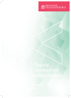 3. Tagung Crossmediale Kommunikation - Tagungen