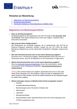 Hinweise zur Bewerbung - AAA