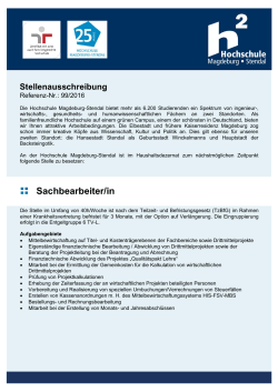 Sachbearbeiter/in - Hochschule Magdeburg