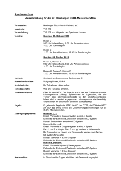 Sportausschuss Ausschreibung für die 27. Hamburger BCDE