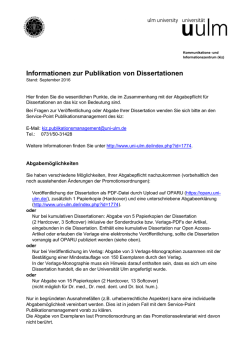 Informationen zur Publikation von Dissertationen