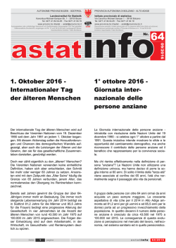 1. Oktober 2016 - Internationaler Tag der älteren Menschen 1