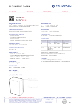 Produktdatenblatt Cello® PE-01