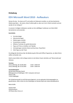 EDV Microsoft Word 2010 ‐ Aufbaukurs - UFH Rems-Murr
