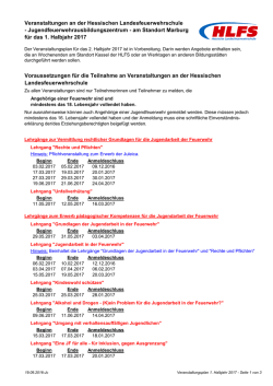 JFAZ Lehrgangsplan 1. HJ 2017