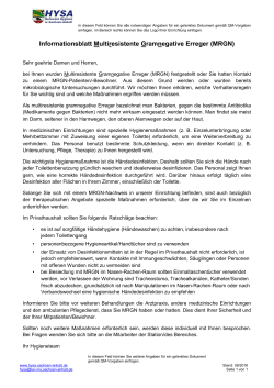 Informationsblatt Multiresistente Gramnegative - Sachsen