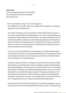 Begründung zum Flurbereinigungsbeschluss - Rhein-Neckar