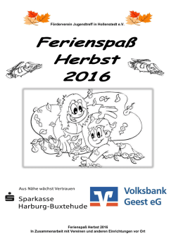 Förderverein Jugendtreff in Hollenstedt e.V. Ferienspaß Herbst 2016