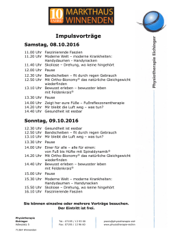 Impulsvortr&auml;ge - Physiotherapie Eichinger