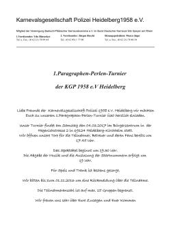 1.Paragraphen-Perlen-Turnier der KGP 1958 eV Heidelberg