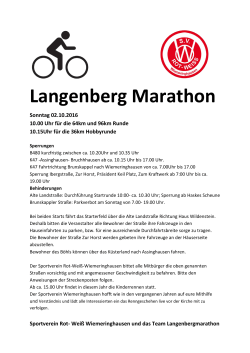 Aktuelle Infos zum Langenbergmarathon 2016