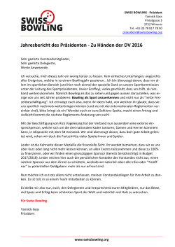 Jahresbericht des Pr&auml;sidenten