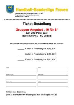 Ticket-Bestellung - Hamburger Handball
