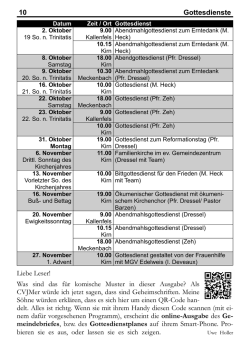 Gottesdienstplan - Ev. Kirchengemeinde Kirn