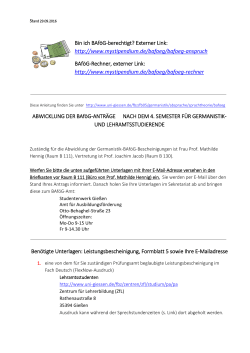 ABWICKLUNG DER BAföG-ANTRÄGE NACH DEM 4. SEMESTER