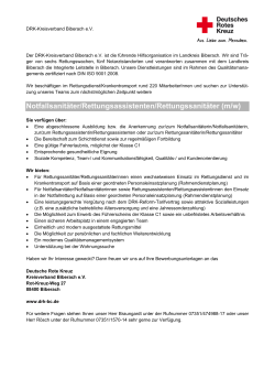 Notfallsanitäter/Rettungsassistenten/Rettungssanitäter (m/w)