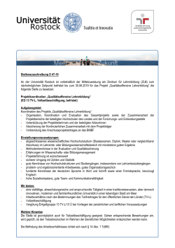 D 47-16 Projektkoordination "Qualitätsoffensive Lehrerbildung"