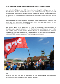 SPD-Ortsverein Schenklengsfeld solidarisch mit K+S