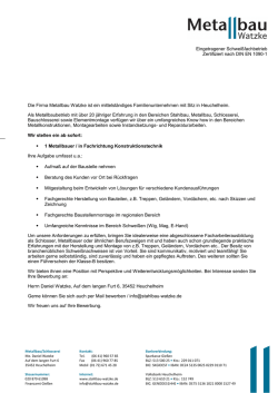 Eingetragener Schwei&szlig;fachbetrieb Zertifiziert nach DIN EN 1090
