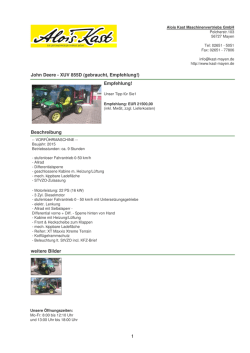John Deere - XUV 855D (gebraucht, Empfehlung!) Empfehlung