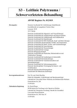 S3 &ndash; Leitlinie Polytrauma / Schwerverletzten