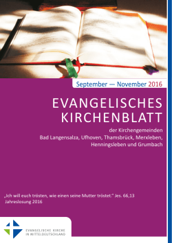 September 2016 - Evangelischer Kirchenkreis Mühlhausen