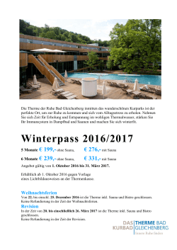 Winterpass 2016/2017 - Das Kurhaus