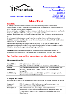 Schulordnung - Hewenschule Engen